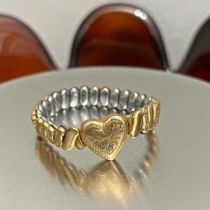 Vintage BELLAVANCE 12k gold filled etched sweetheart expansion bracelet stretch